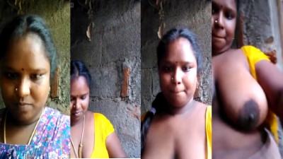 Salem village local item mature aunty shows big boobs outdoor